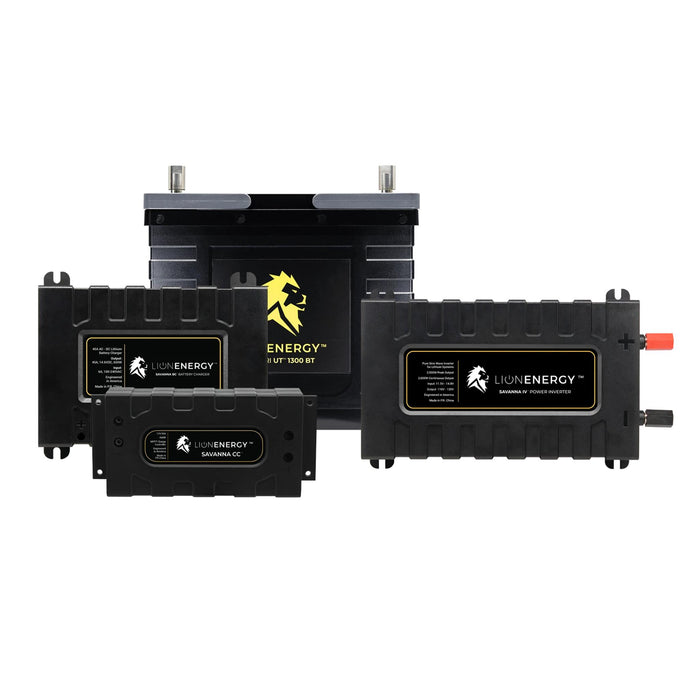 Buy Lion Energy RV and Off-Grid 12V Lithium Battery 105Ah Solar Power System with Inverter (0 Battery Warmers, 0 Solar Panels And 1 Battery Charger)