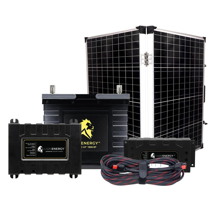 Buy Lion Energy RV and Off-Grid 12V Lithium Battery 105Ah Solar Power System (0 Battery Warmers, 1 Solar Panel And 1 Battery Charger)