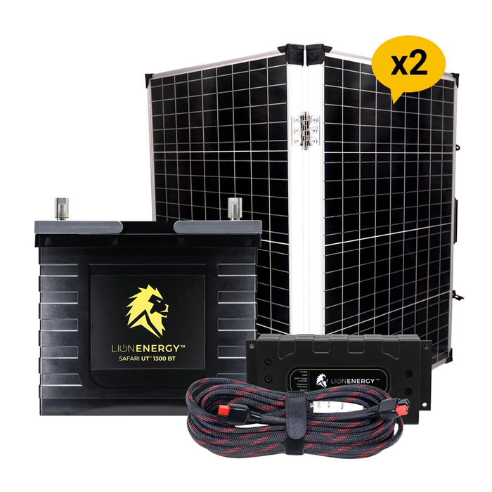 Buy Lion Energy RV and Off-Grid 12V Lithium Battery 105Ah Solar Power System (0 Battery Warmers, 2 Solar Panels And 0 Battery Chargers)