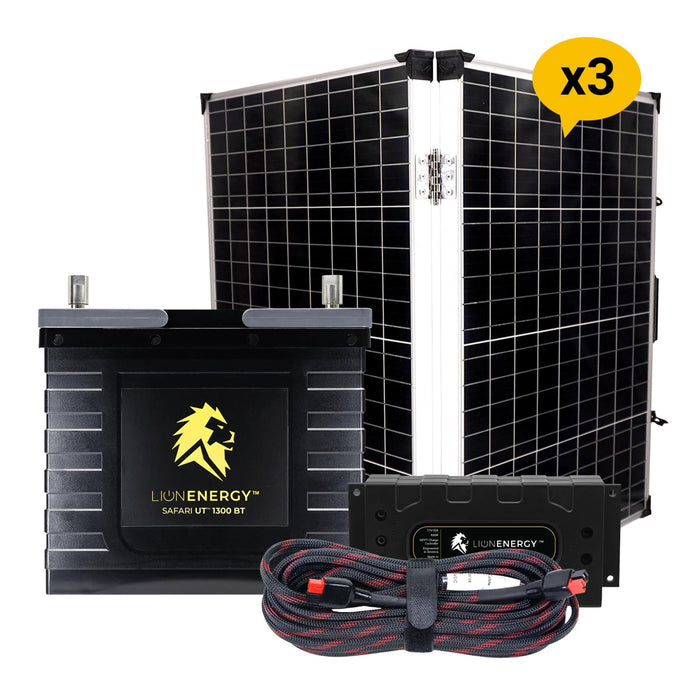 Buy Lion Energy RV and Off-Grid 12V Lithium Battery 105Ah Solar Power System (0 Battery Warmers, 3 Solar Panels And 0 Battery Chargers)