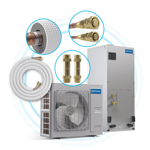 MRCOOL No-Vac 15ft 3/8 3/4 Precharged Lineset for Central Ducted Hyper Heat 2nd Gen & VersaPro 2nd Gen (454B Refrigerant) | NV15-3834-O