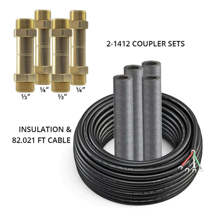 Couplers And Insulatin Cable For MRCOOL DIY 4th Gen 3-Zone Mini Split Bundle: 48K BTU Ductless Air Conditioner & Heat Pump with 48K (12K + 18K + 18K) Ceiling Air Handlers, 132 ft. Total Lineset (16 + 16 + 50 + 50), Coupler and Install Kit | DIYM348HPC01C23