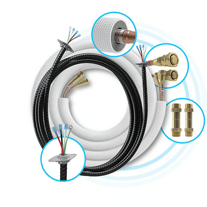 Lineset with Armored Cable For MRCOOL DIY 4th Gen 3-Zone Mini Split Bundle: 27K BTU Ductless Air Conditioner & Heat Pump with 30K (9K + 9K + 12K) Ceiling Air Handlers, 160 ft. Total Lineset (25 + 35 + 50 + 50), Coupler and Install Kit | DIYM327HPC01C60