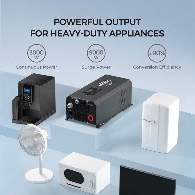 Best Price for Renogy REGO 12V 3000W Pure Sine Wave Inverter Charger w/ LCD Display