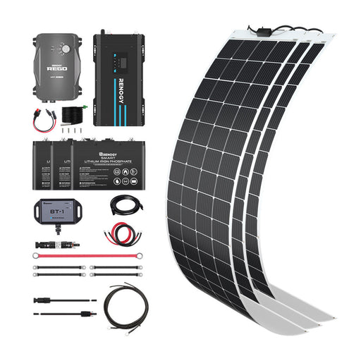 Buy Renogy 600W 12V General Off-Grid Solar Kit W/ 3*200W Flexible Panels (Customizable) (Rover 60A MPPT W/ LCD & BT2 Module)