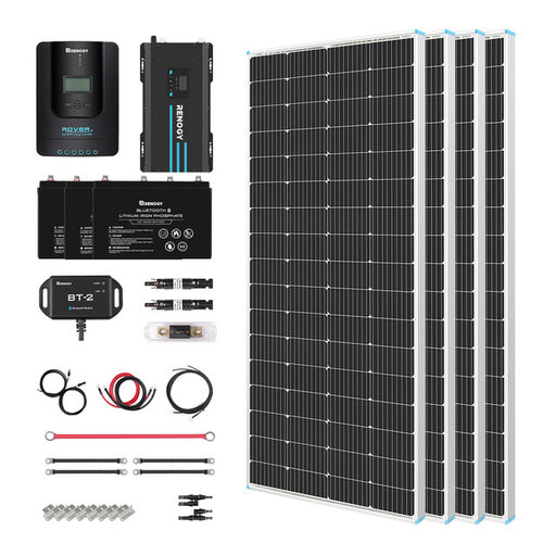 Buy Renogy 800W 12V General Off-Grid Solar Kit W/ 4*200W Rigid Panels (Customizable) (Rover 60A MPPT W/LCD & BT2 Module)