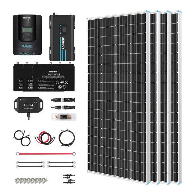 Buy Renogy 800W 12V General Off-Grid Solar Kit W/ 4*200W Rigid Panels (Customizable) (Rover 60A MPPT W/LCD & BT2 Module)