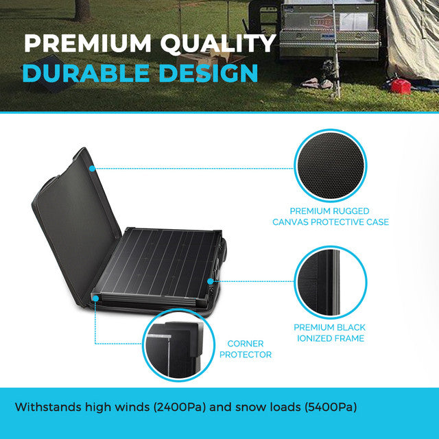 Renogy 100 Watt 12 Volt Monocrystalline Foldable Solar Suitcase with Voyager Available Now