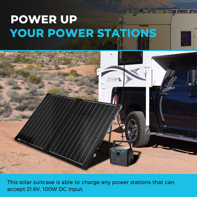 Renogy 100 Watt 12 Volt Monocrystalline Foldable Solar Suitcase w/o Controller Product Image