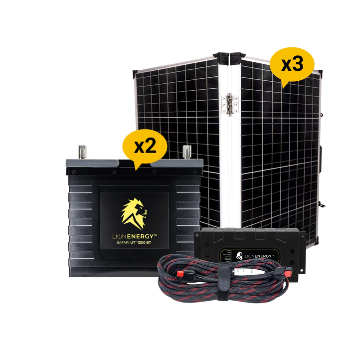 Buy Lion Energy RV and Off-Grid 12V Lithium Battery 210Ah Solar Power System (0 Battery Warmers, 2 Solar Panels And 1 Battery Charger)