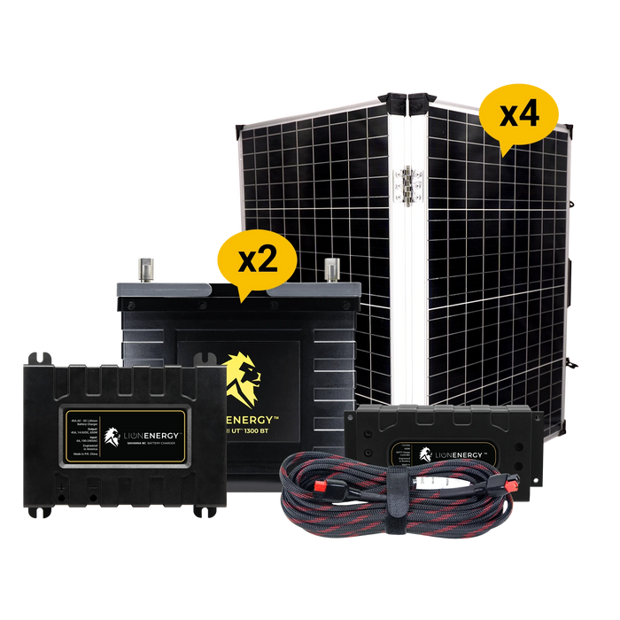 Buy Lion Energy RV and Off-Grid 12V Lithium Battery 210Ah Solar Power System (0 Battery Warmers, 4 Solar Panels And 0 Battery Chargers)