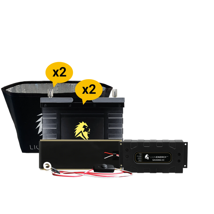 Buy Lion Energy RV and Off-Grid 12V Lithium Battery 210Ah Solar Power System (0 Battery Warmers, 4 Solar Panels And 1 Battery Charger)