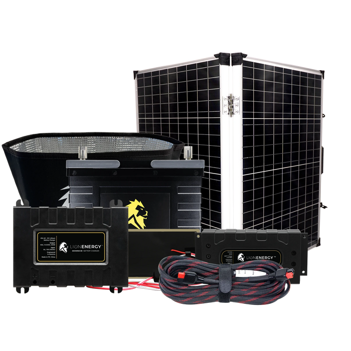 Buy Lion Energy RV and Off-Grid 12V Lithium Battery 105Ah Solar Power System (1 Battery Warmer, 1 Solar Panel And 0 Battery Chargers)