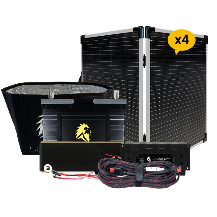 Buy Lion Energy RV and Off-Grid 12V Lithium Battery 105Ah Solar Power System (1 Battery Warmer, 3 Solar Panels And 1 Battery Charger)