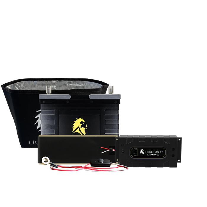 Buy Lion Energy RV and Off-Grid 12V Lithium Battery 105Ah Solar Power System (0 Battery Warmers, 4 Solar Panels And 1 Battery Charger)