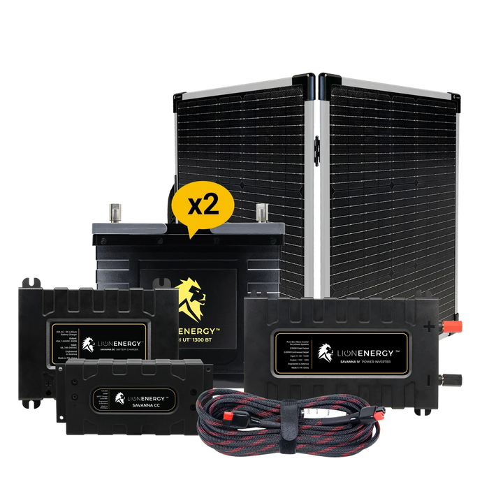 Buy Lion Energy RV and Off-Grid 12V Lithium Battery 210Ah Solar Power System with Inverter (0 Battery Warmers, 1 Solar Panel And 1 Battery Charger)