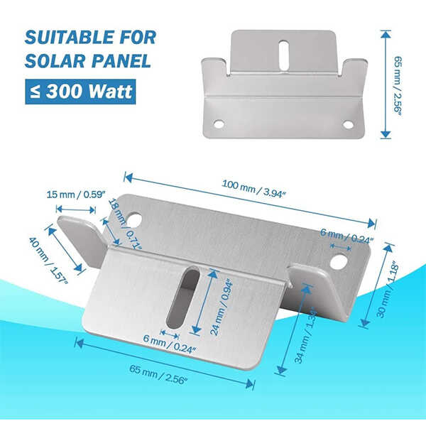 Buy BougeRV Solar Panel Mounting Z Bracket Mount Kits Supporting | ISE049 (8 Units (2 Sets))